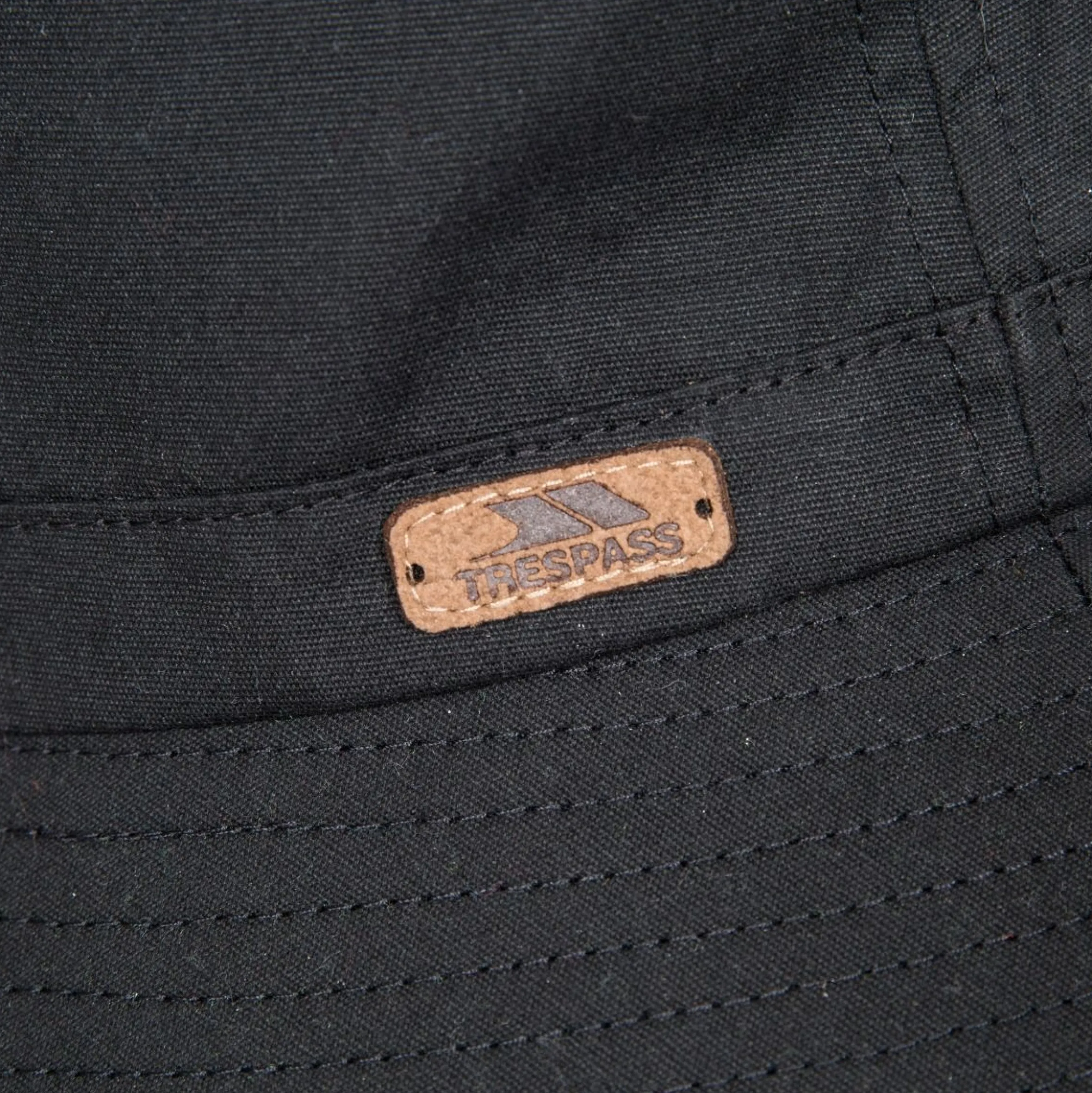 Trespass Adults Bucket Hat Black Inner Check Detail Waxy