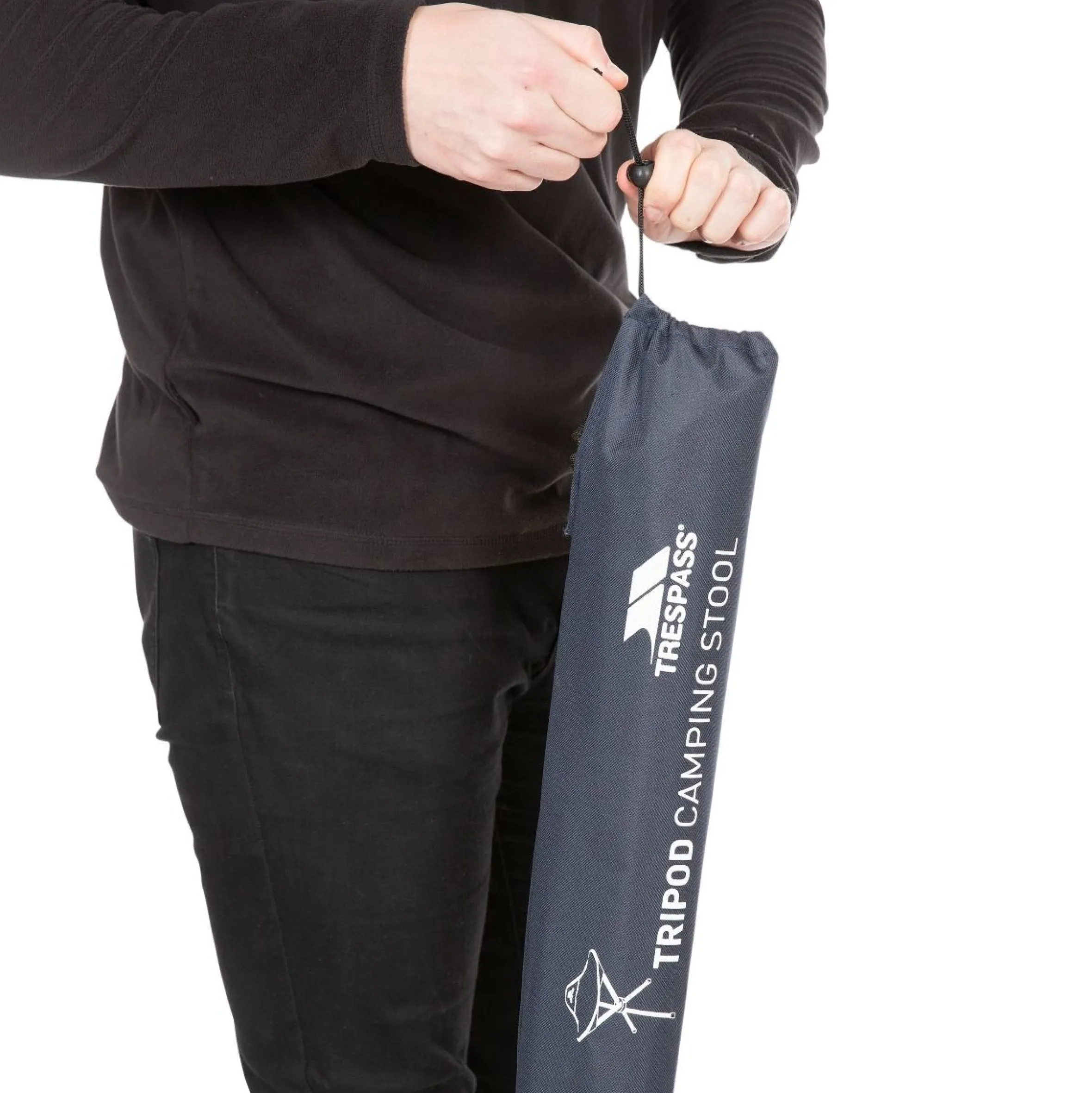 Trespass Fold Up Camping Stool with Carry Bag Tripod