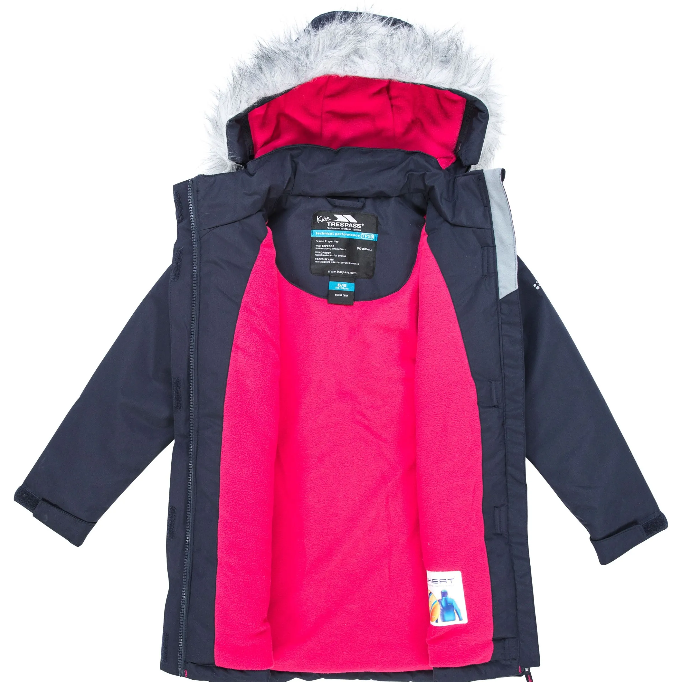 Trespass Girls Waterproof Parka Jacket Fame
