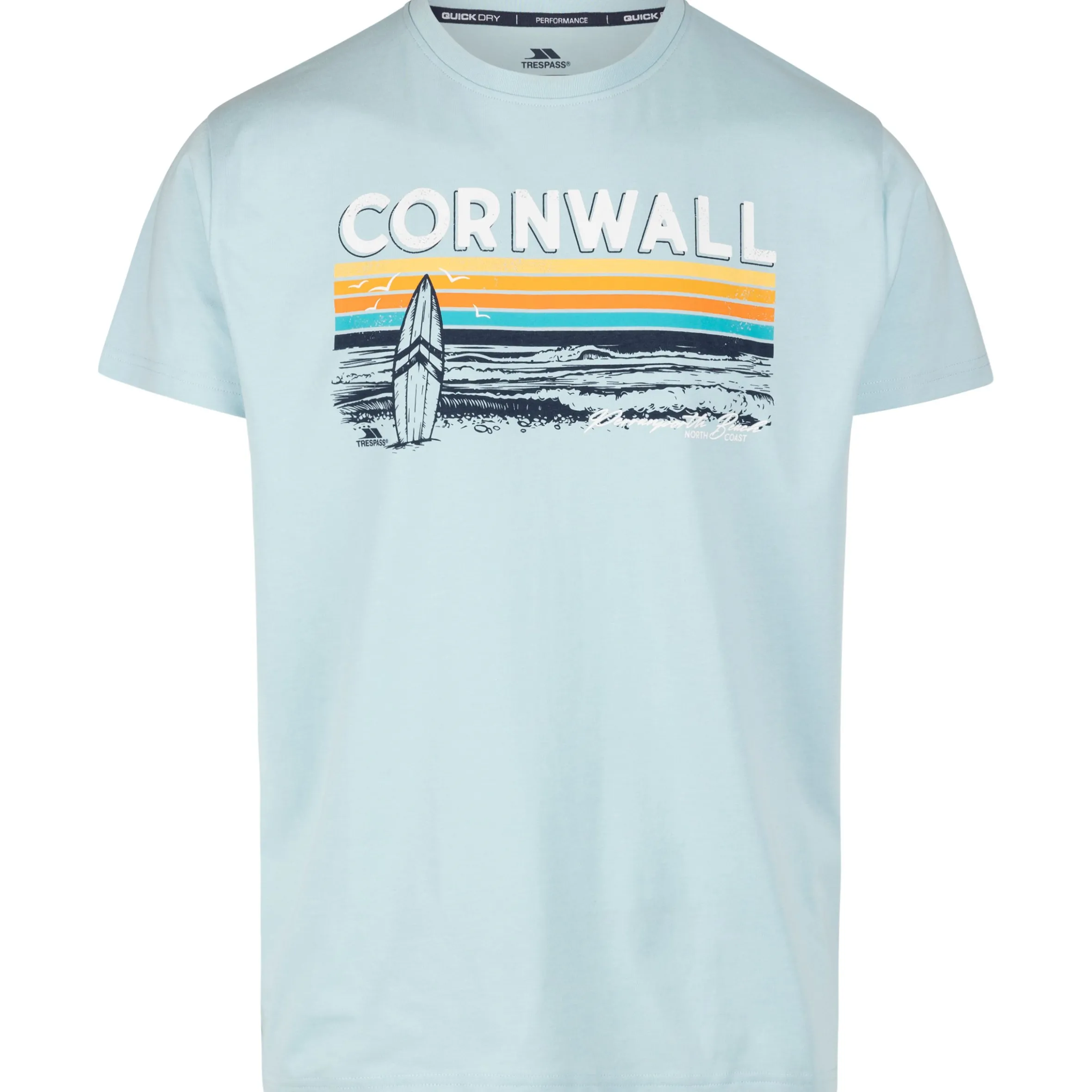 Trespass Male Casual Printed T-Shirt Akkul in SEAFOAM