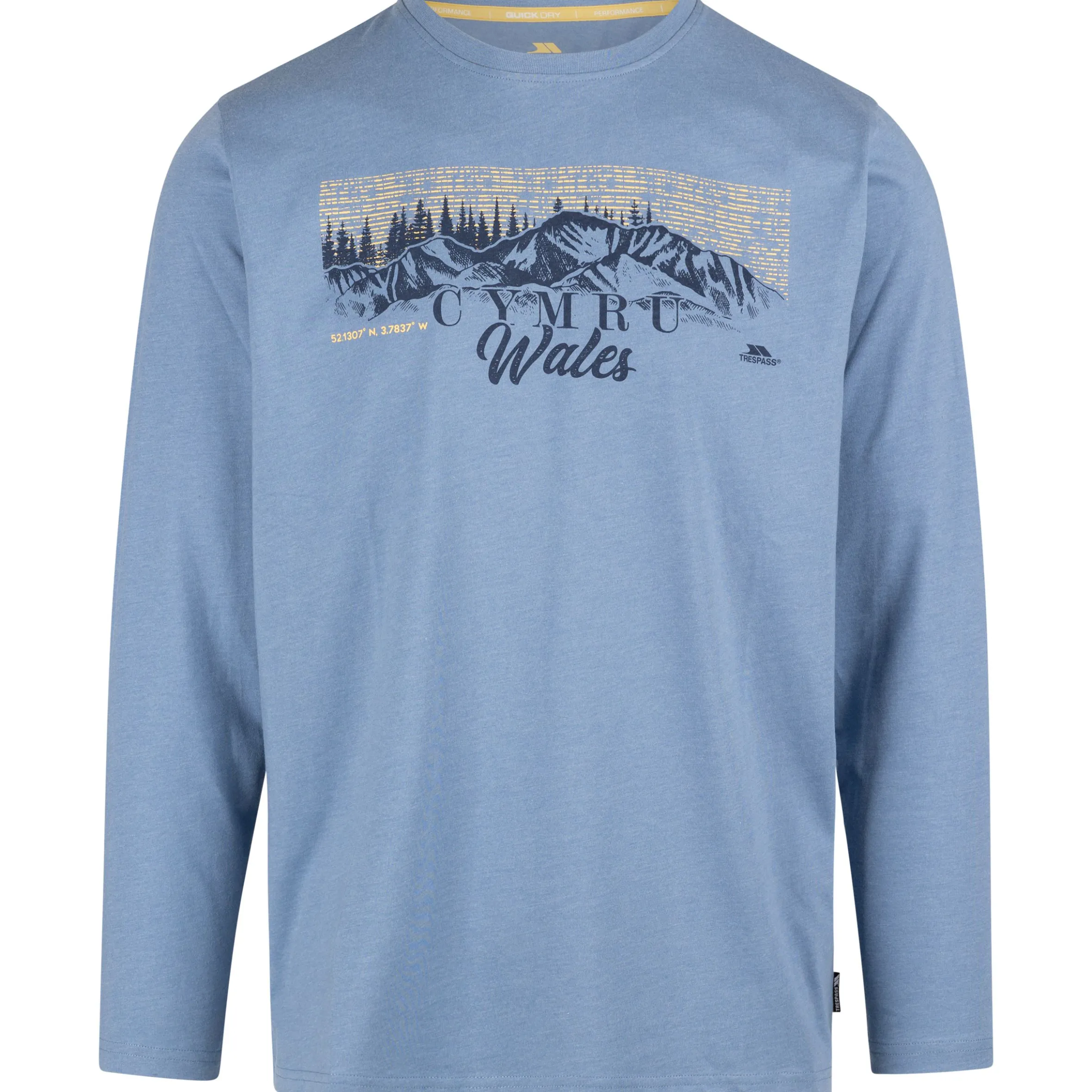 Trespass Male Casual Printed T-Shirt Kulam in DENIM BLUE MARL