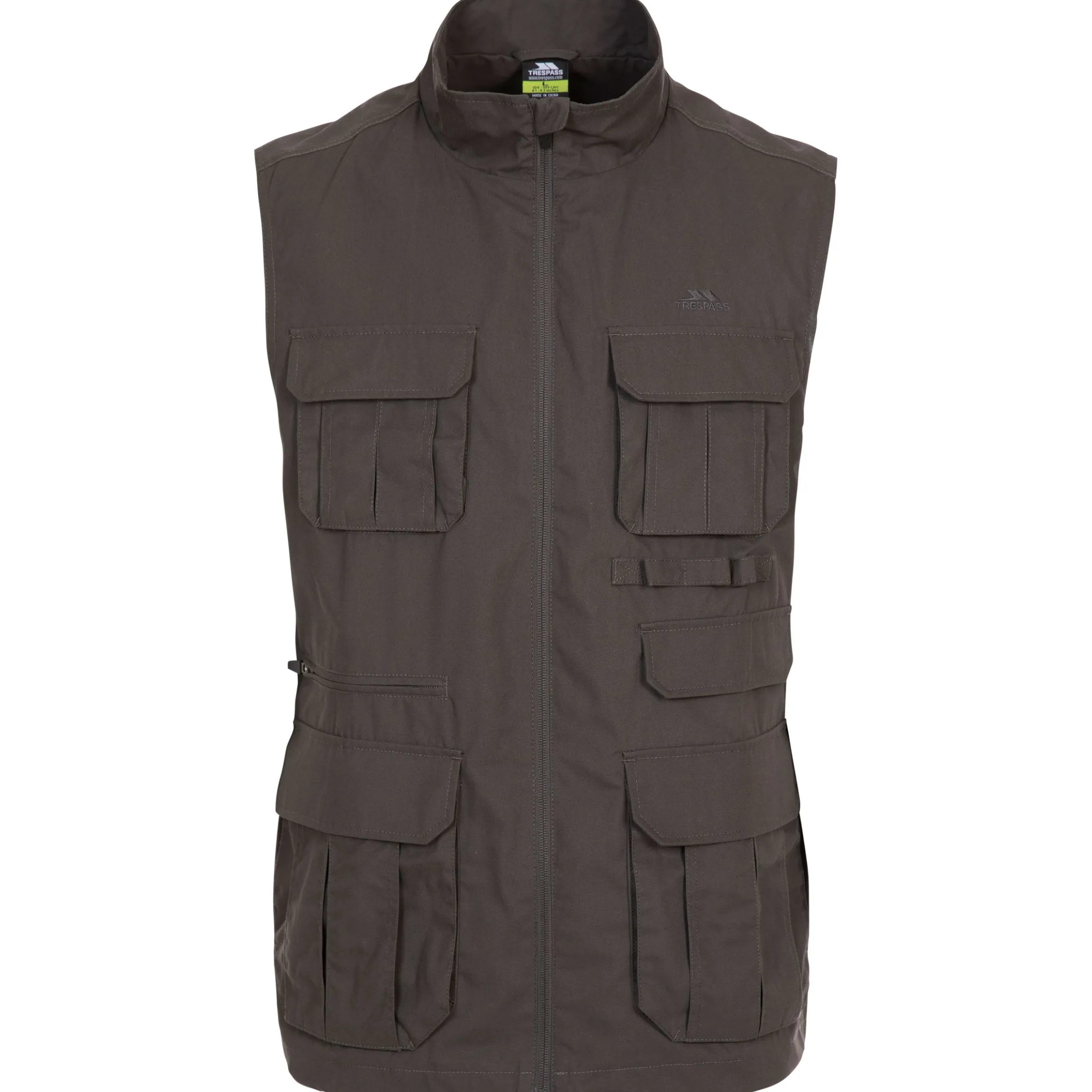 Trespass Mens Gilet Sleeveless Jacket Keardeens Khaki
