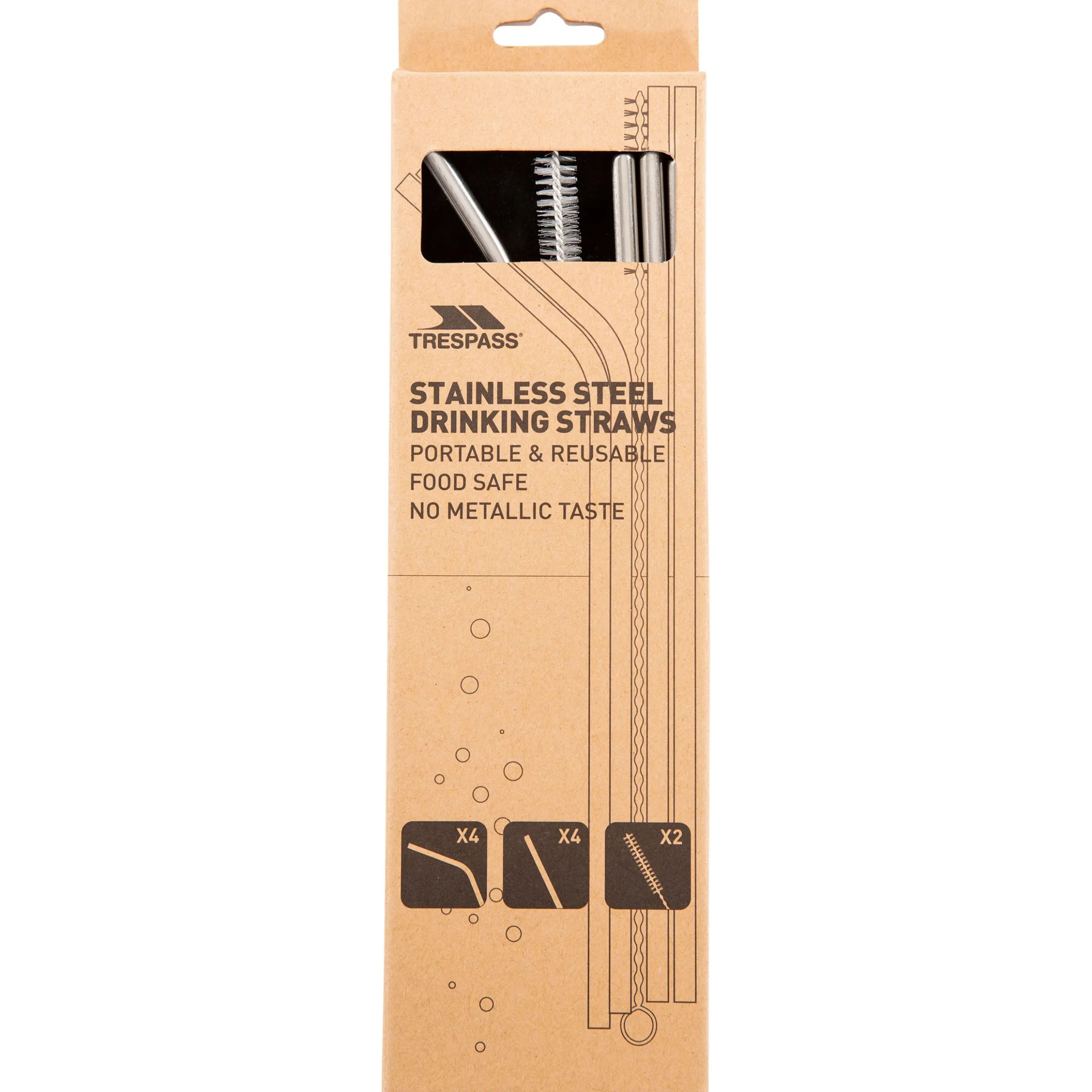 Trespass Stainless Steel Straws 8 Pack Foreverstraw