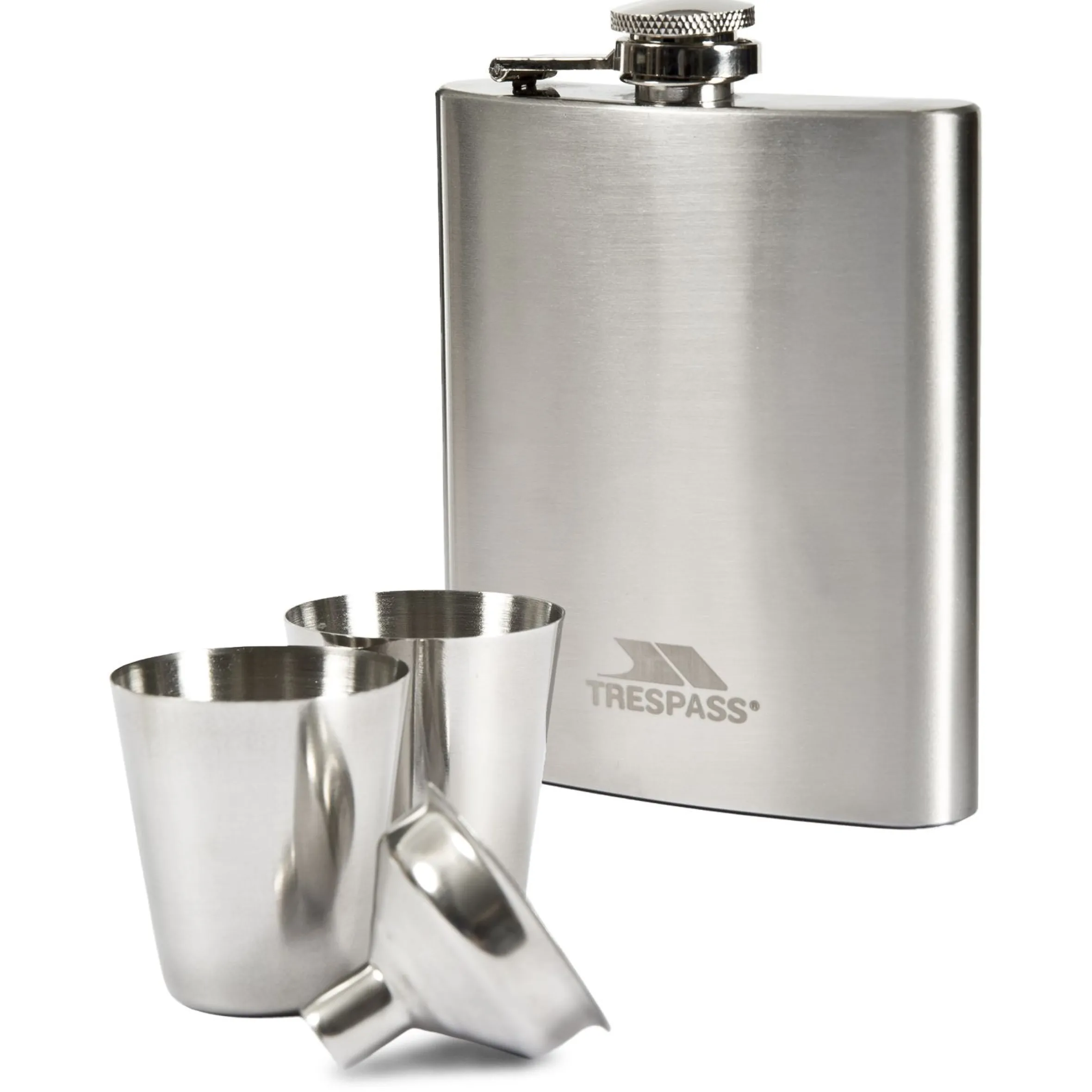Trespass Steel Hip Flask Set Stainless