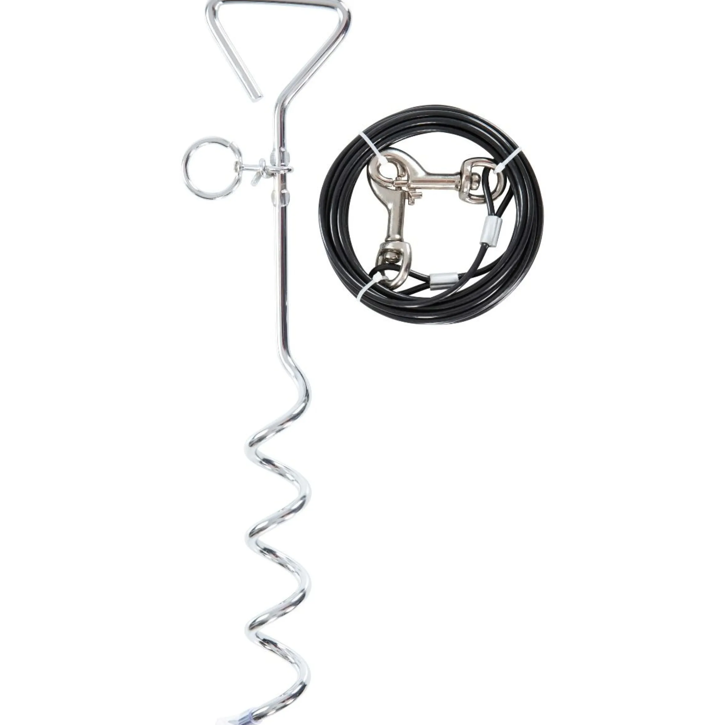 Trespaws Dog Tie Out Stake with Cable Tether