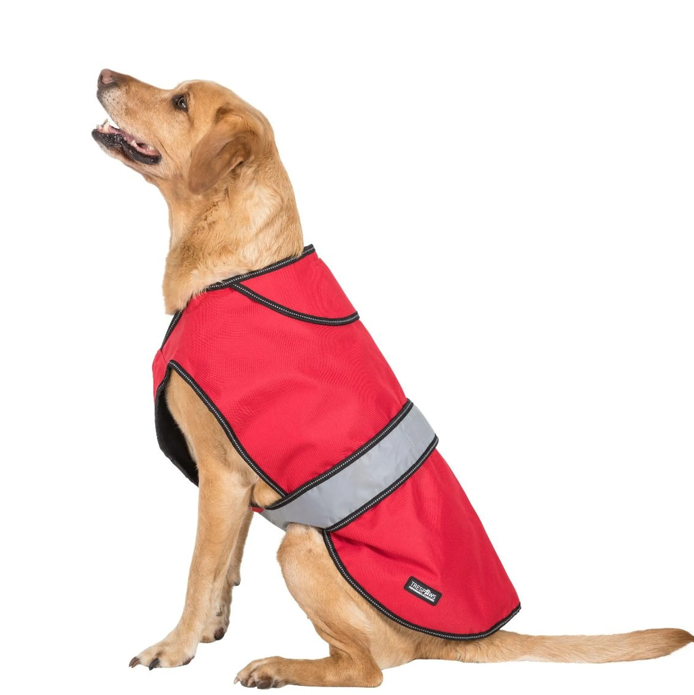 Trespaws Large 2 in 1 Fleece Lined Waterproof Dog Coat in Red Duke