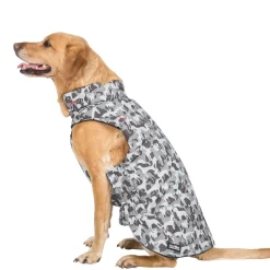 Trespaws Large Camo Dog Printed Raincoat in Grey Charly