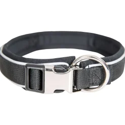 Trespaws Large Reflective Soft Touch Dog Collar in Black Keira