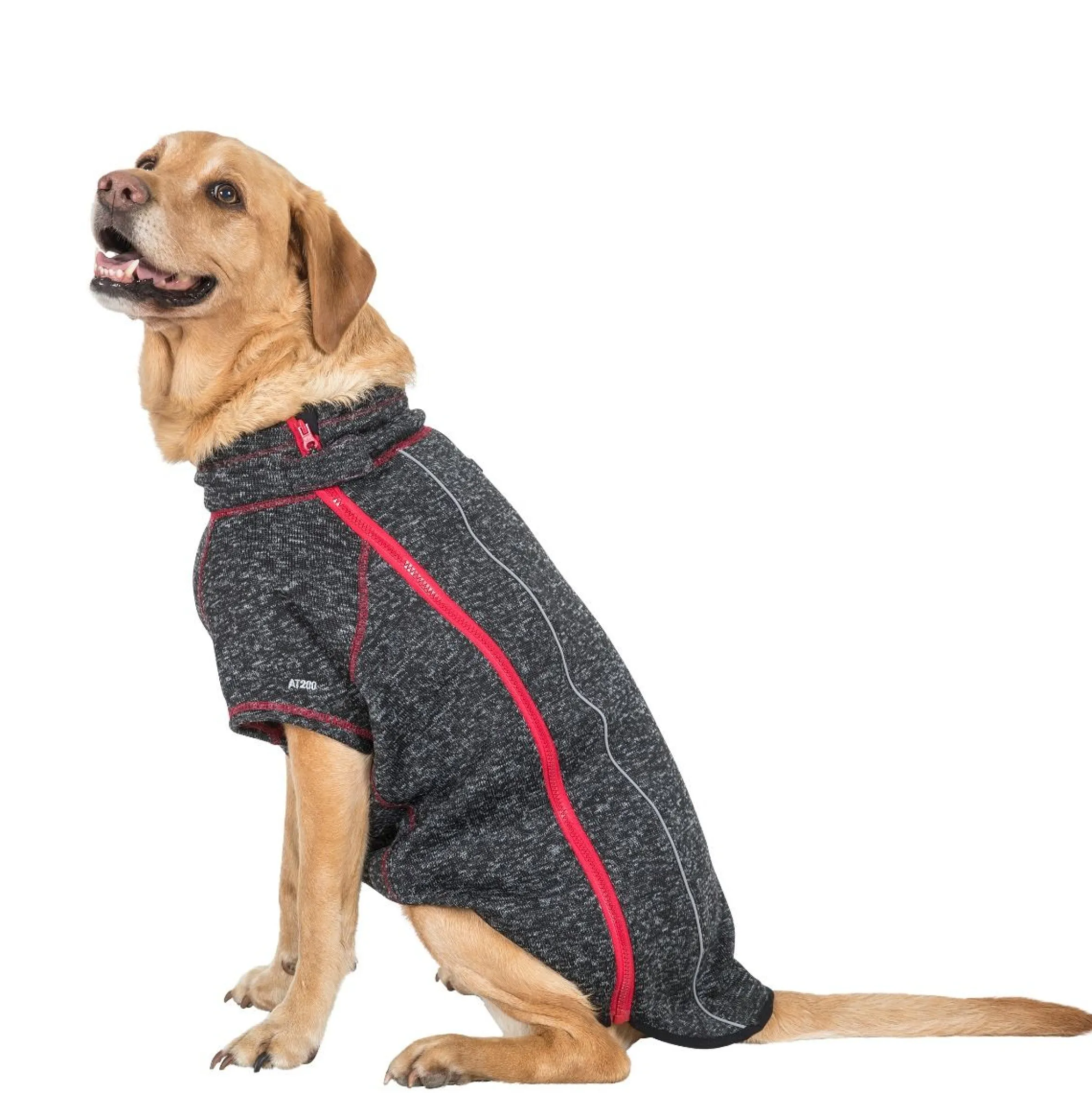 Trespaws Large Windproof Dog Fleece AT300 in Black Melange Boomer