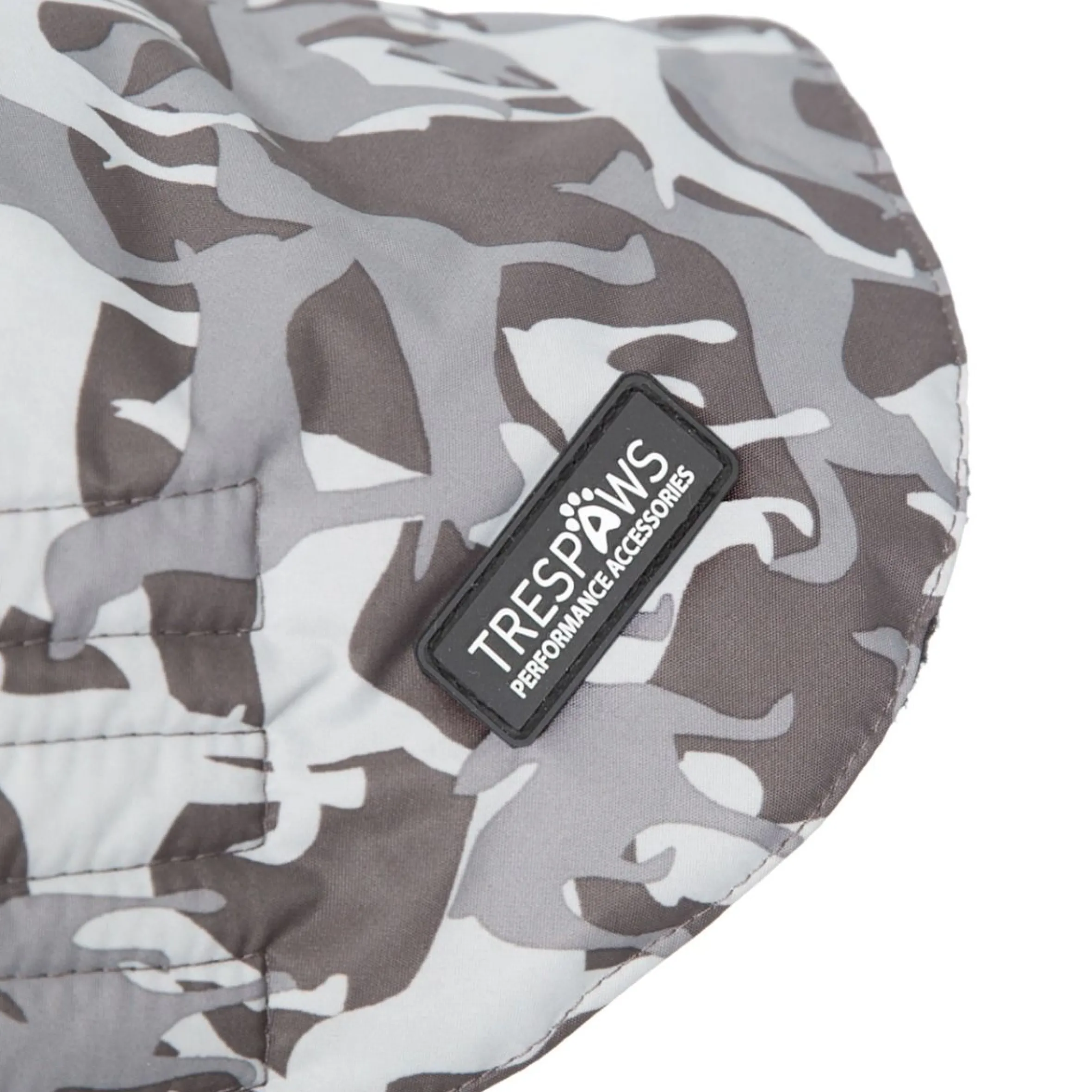 Trespaws Medium Camo Dog Printed Raincoat in Grey Charly