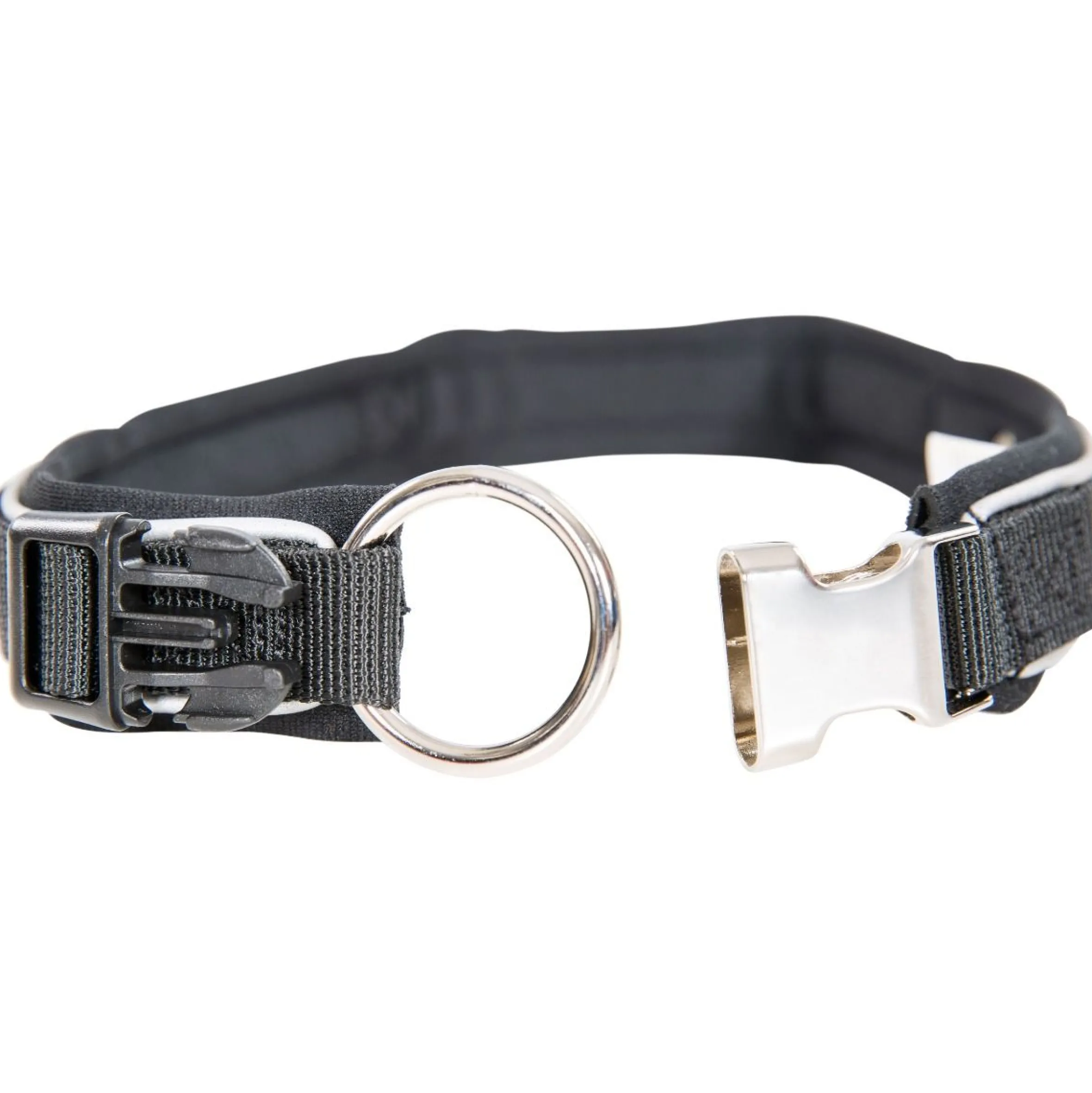 Trespaws Medium Reflective Soft Touch Dog Collar in Black Keira
