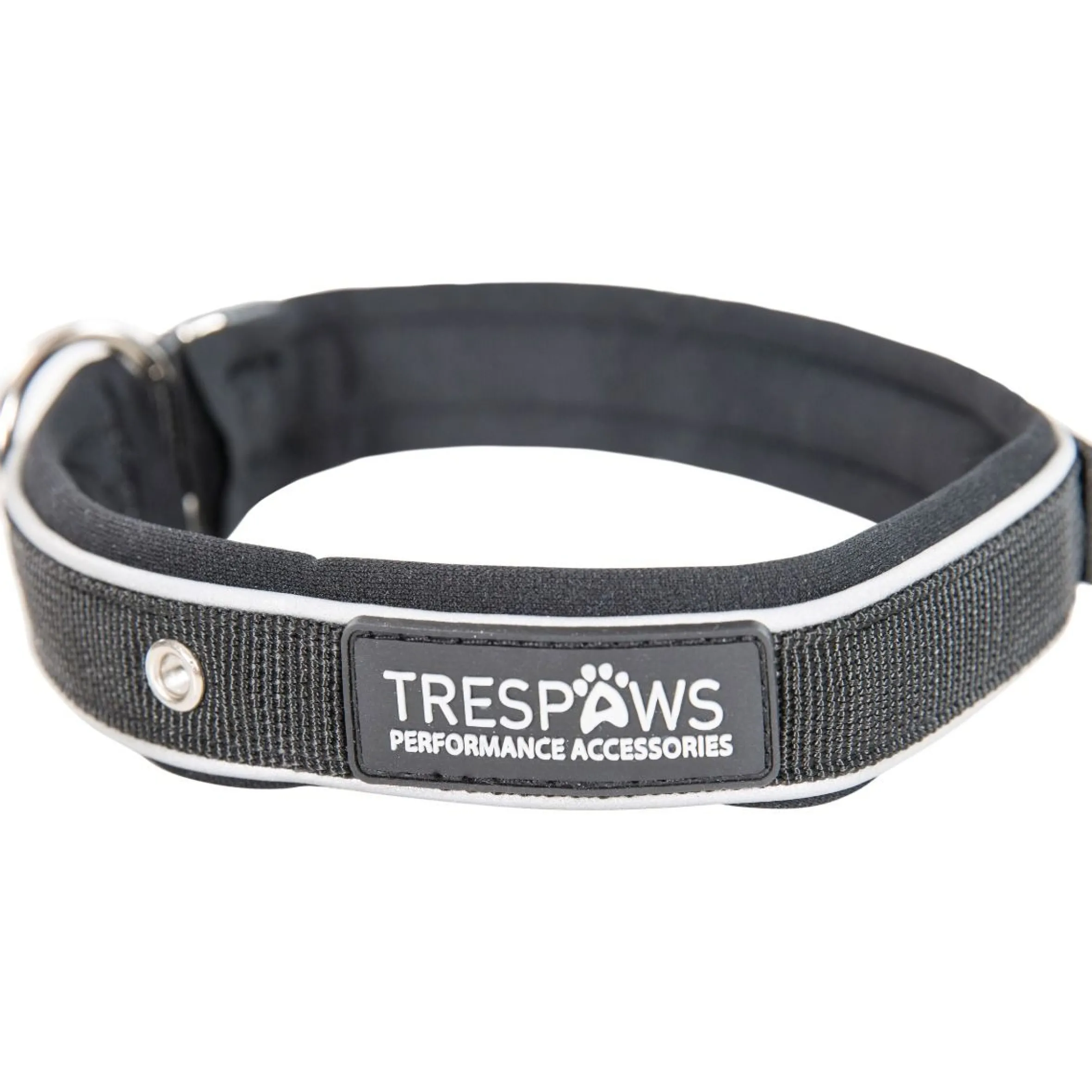 Trespaws Medium Reflective Soft Touch Dog Collar in Black Keira