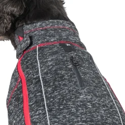 Trespaws Medium Windproof Dog Fleece AT300 in Black Melange Boomer