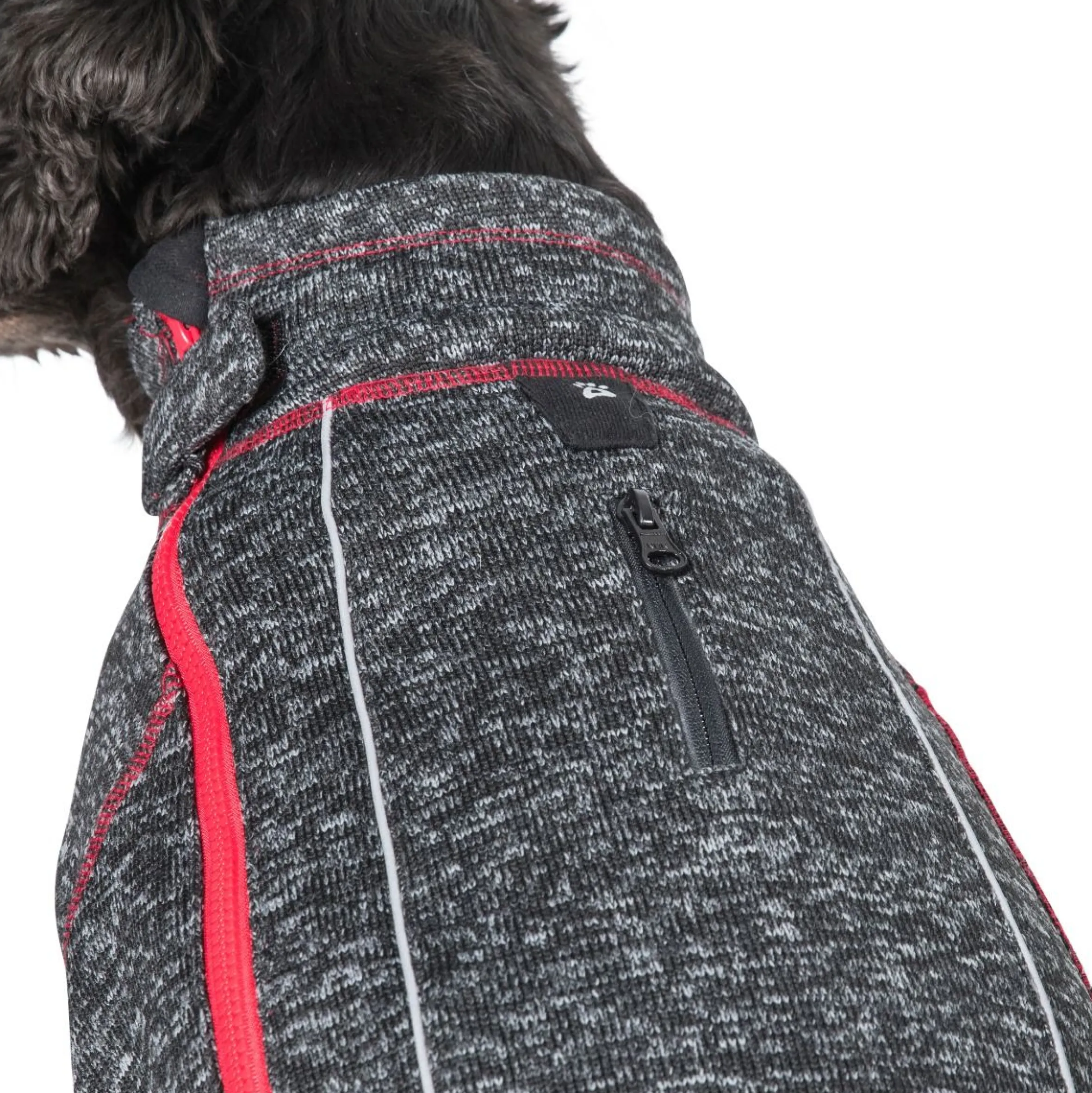 Trespaws Medium Windproof Dog Fleece AT300 in Black Melange Boomer