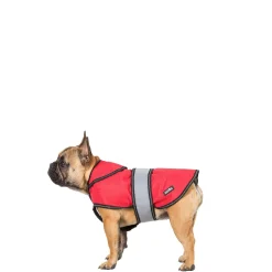 Trespaws Small 2 in 1 Fleece Lined Waterproof Dog Coat in Red Duke