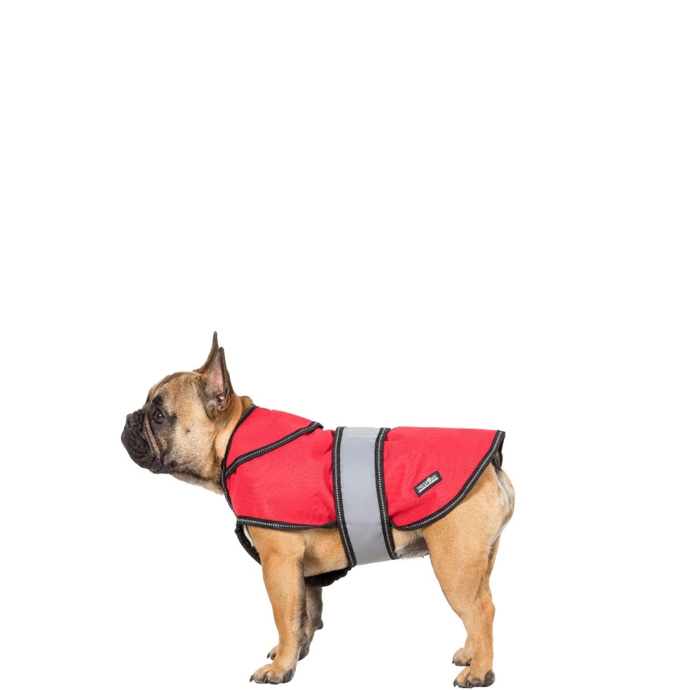Trespaws Small 2 in 1 Fleece Lined Waterproof Dog Coat in Red Duke