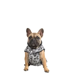 Trespaws Small Camo Dog Printed Raincoat in Grey Charly