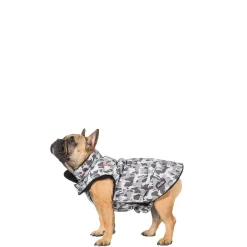 Trespaws Small Camo Dog Printed Raincoat in Grey Charly