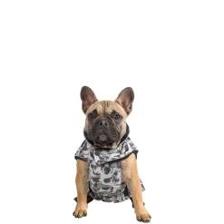 Trespaws Small Camo Dog Printed Raincoat in Grey Charly