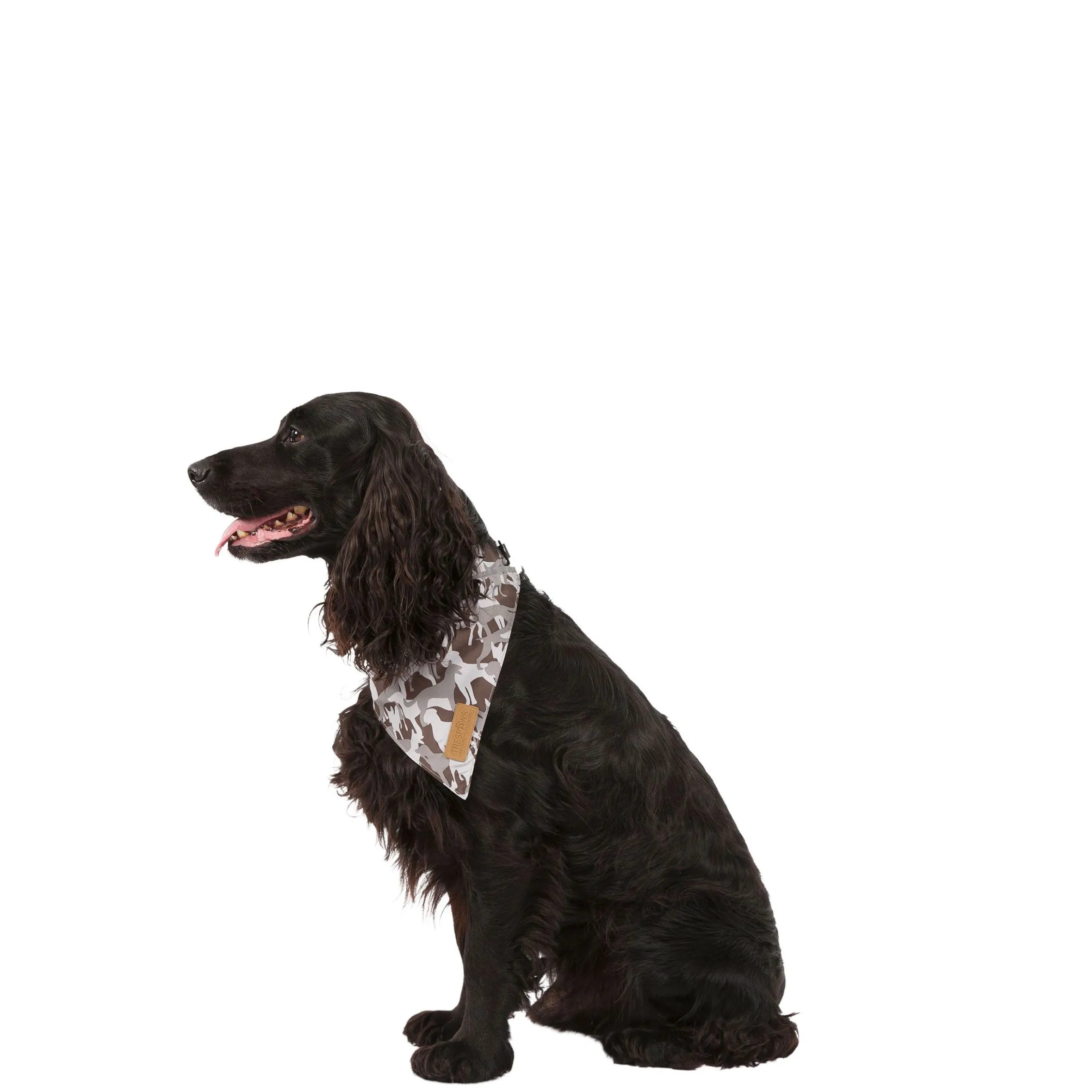 Trespaws XXS/S Dog Insect Repellent Bandana in Grey Camo Alpha